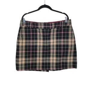 Plaid Mini Skirt Beige Black Pink Check Preppy Classic